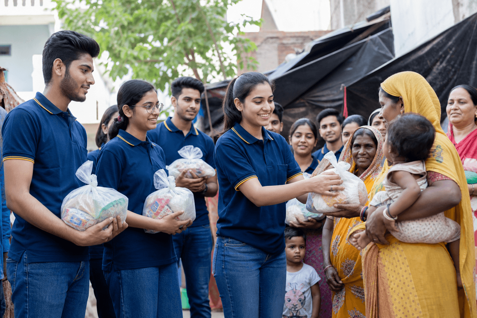 Community food distribution event